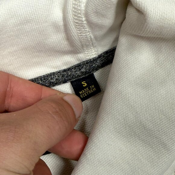 LL Bean Todd Snyder Shawl Collar Sweatshirt Organic Cotton White Small - Picture 5 of 7